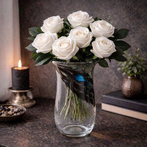 Hand Blown Art Glass Vase Modern Abstract Swirled Blue Green Black Studio Glass